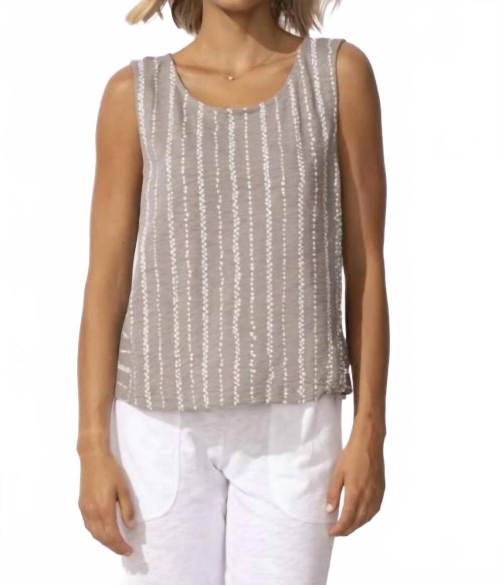 NEW ESCAPE BY HABITAT driftwood stripe harborside tank top in fog